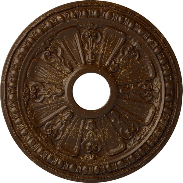 Ekena Millwork Raymond Ceiling Medallion (Canopies up to 5 1/8"), 18 1/8"OD 3 5/8"ID x 1 1/8"P, Root Beer Crackle CM18RARBC - main